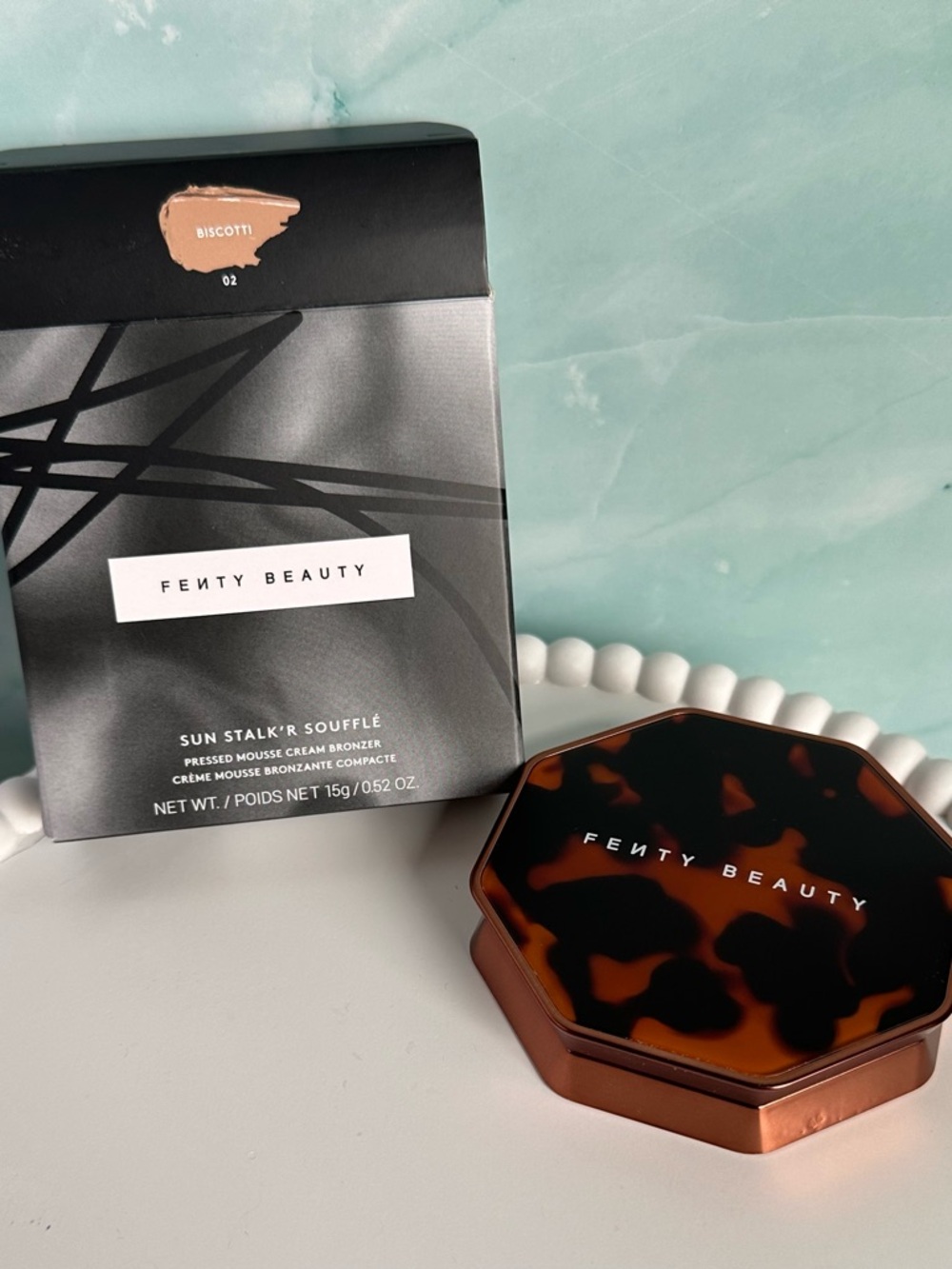 Fenty Beauty Sun Stalk'r Soufflé Bronzer - Biscotti (Warm Brown) .52oz, NIB - Picture 2 of 4